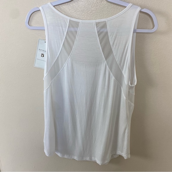 Buffbunny Mesh Panel Stripe White Tank Top NWT - Picture 8 of 8